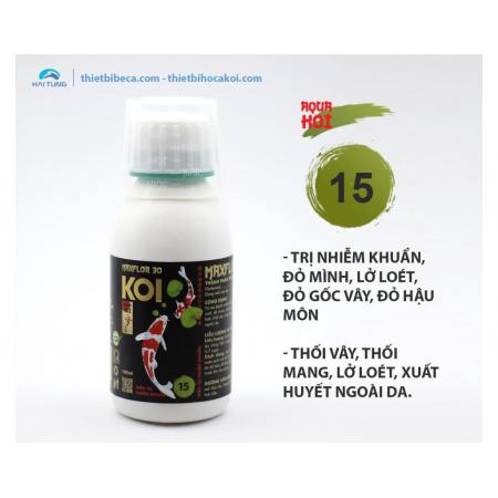 Chế Phẩm Số 15- Trị nhiễm khuẩn, Đỏ mình, lở loét cá Koi MAXFLOR 30 - Aquakoi