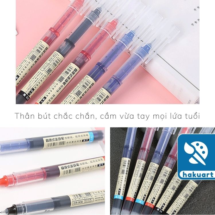 Bút Gel MUJI Ngòi 0.5mm Mực Đen Đỏ Xanh - Họa Cụ &amp; Văn Phòng Phẩm Hakuart