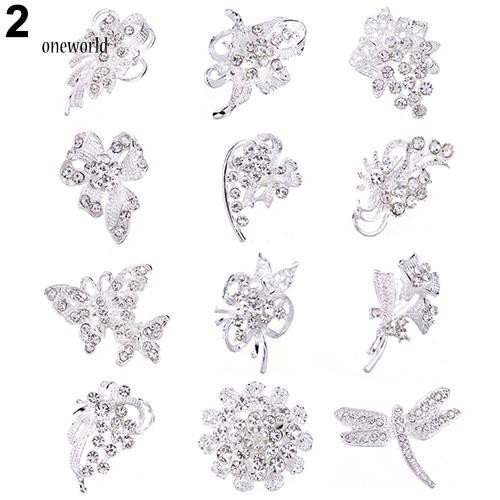 Set 12 Ghim Cài Áo Hình Bướm Đính Đá Thời Trang Cho Nữ