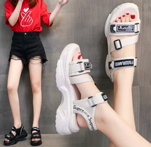 Dép sandal nữ 2 mầu đen trắng