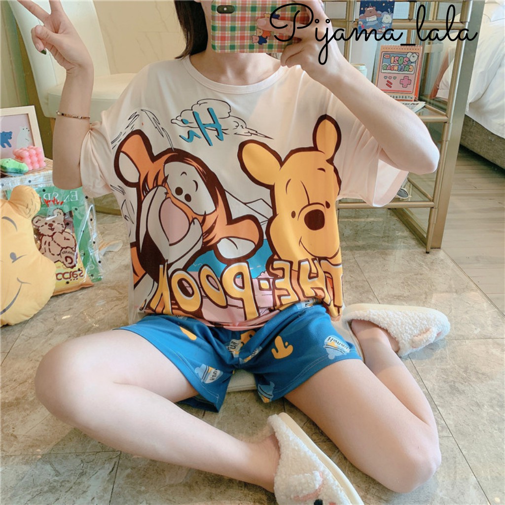 🌹Bộ Ngủ Đẹp 🌹 Bộ Mặc Nhà Nữ Cộc Tay Chất Cotton Siêu Mát Họa Tiết Hình Thú Xinh Xắn Ngộ Nghĩnh 03