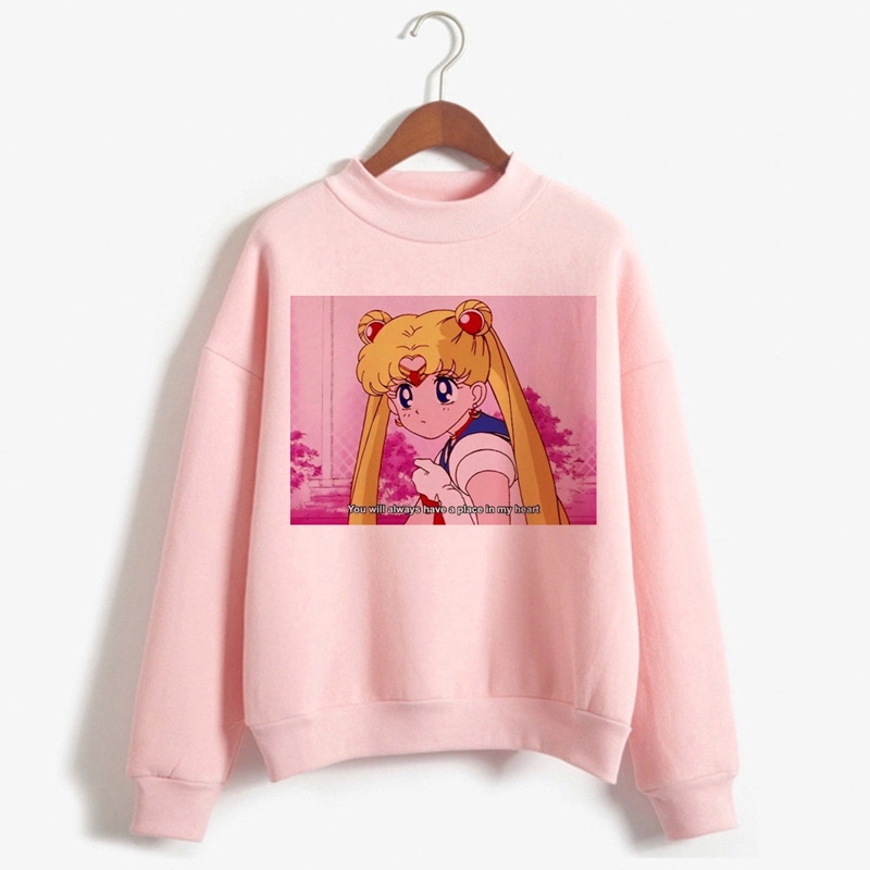 Sailor Moon Áo Hoodie Không Tay Dáng Ôm In Hình Thủy Thủ Mặt Trăng Thời Trang Mùa Thu Dành Cho Nữ