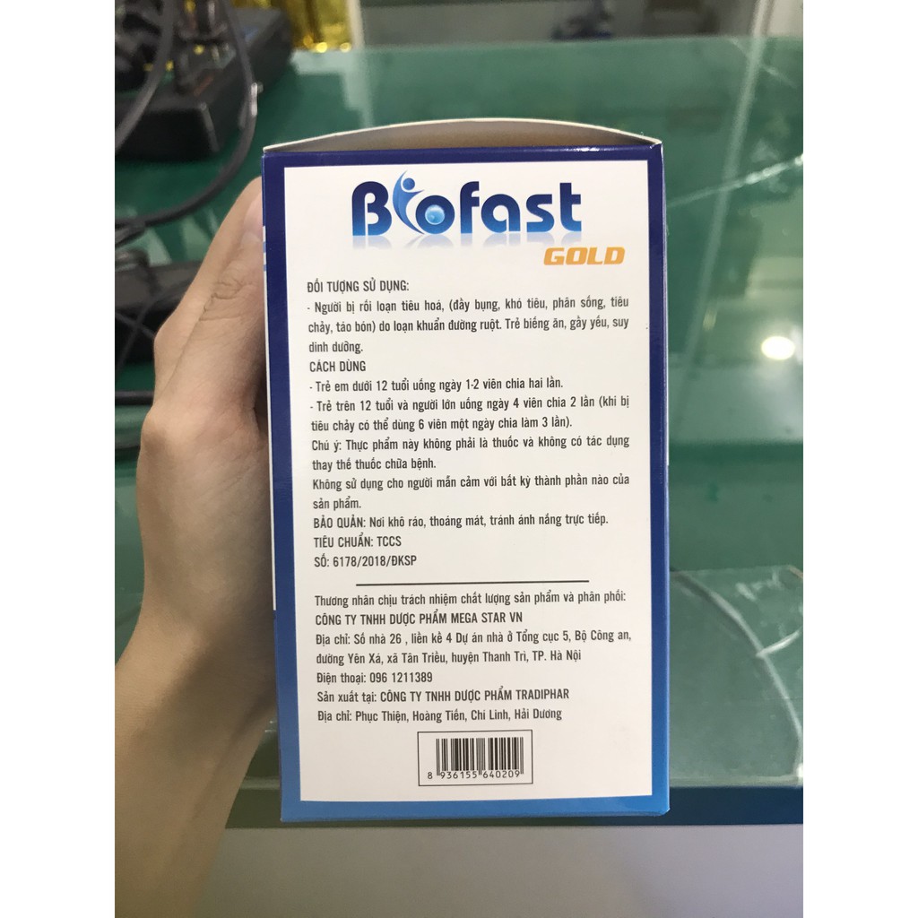 Biofast Gold - Hỗ trợ bổ sung men vi sinh, lợi khuẩn giúp cân bằng hệ tiêu hóa (100 viên)