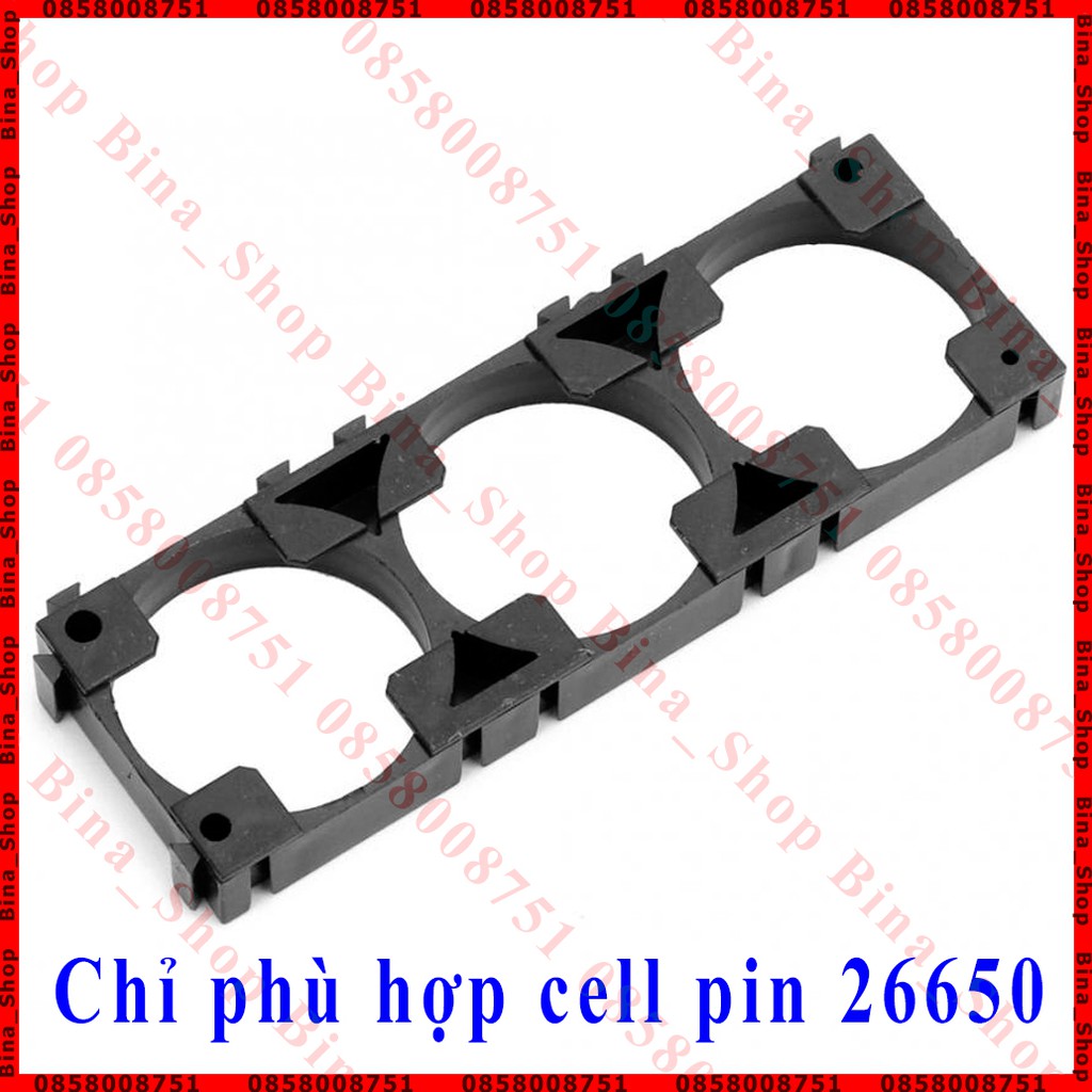 [1 cái]  Khung gắn pin 26650 loại 3 cell Đế pin 26650 3S tiện dụng