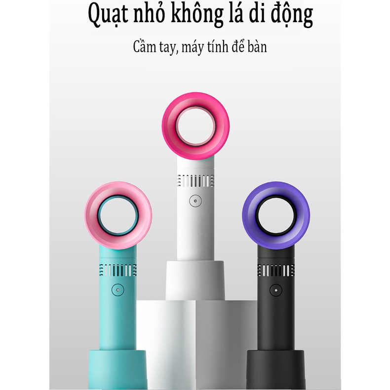 Quạt mini cầm tay có cổng sạc USB Quạt mini không cánh có 3 tốc độ không khí có thể điều chỉnh cầm tay có thể tháo rời