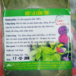 Bột lá cẩm tím tạo màu tự nhiên -50gr