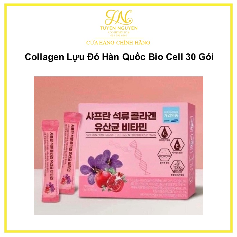 Collagen Lựu Đỏ Hàn Quốc Bio Cell 30 Gói