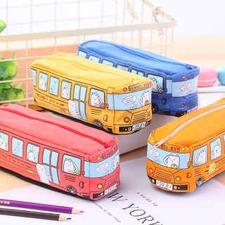Túi đựng bút hình xe buýt kiểu Hàn Quốc xinh xắn cho học sinh - Banana Store - (Bóp viết hộp chất vải canvas)