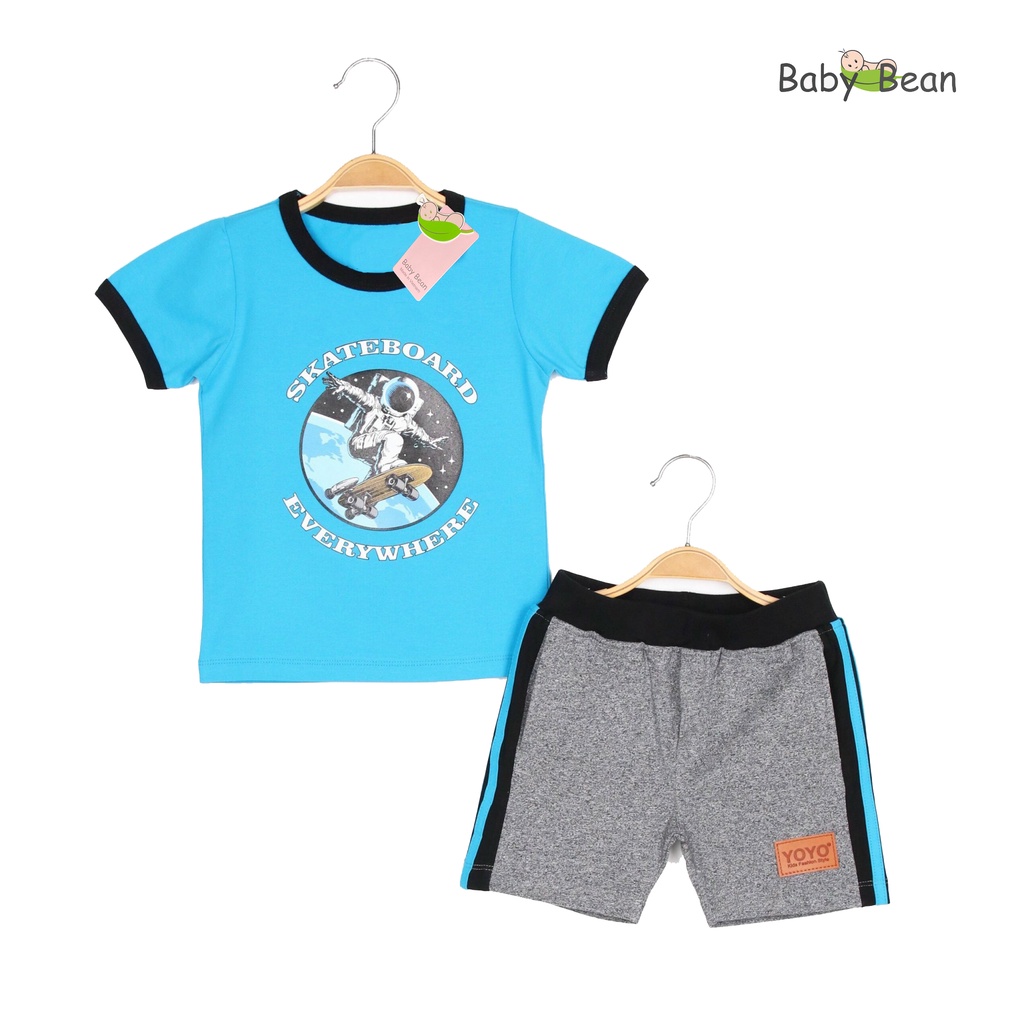 [MÃ THƯƠNG HIỆU YÊU THÍCH Voucher giảm 10%] Bộ Đồ Thun Cotton In Hoạt Hình Bé Trai BabyBean