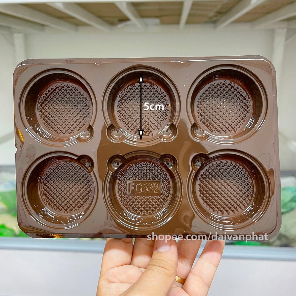 Hộp Nhựa Đựng Bánh Trung Thu Nắp Trong Suốt 6 Bánh FG332 (Xấp 10) - Đại Vạn Phát