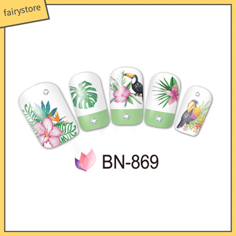 [Hàng mới về] Nhãn dán trang trí móng tay họa tiết nhiều màu sắc