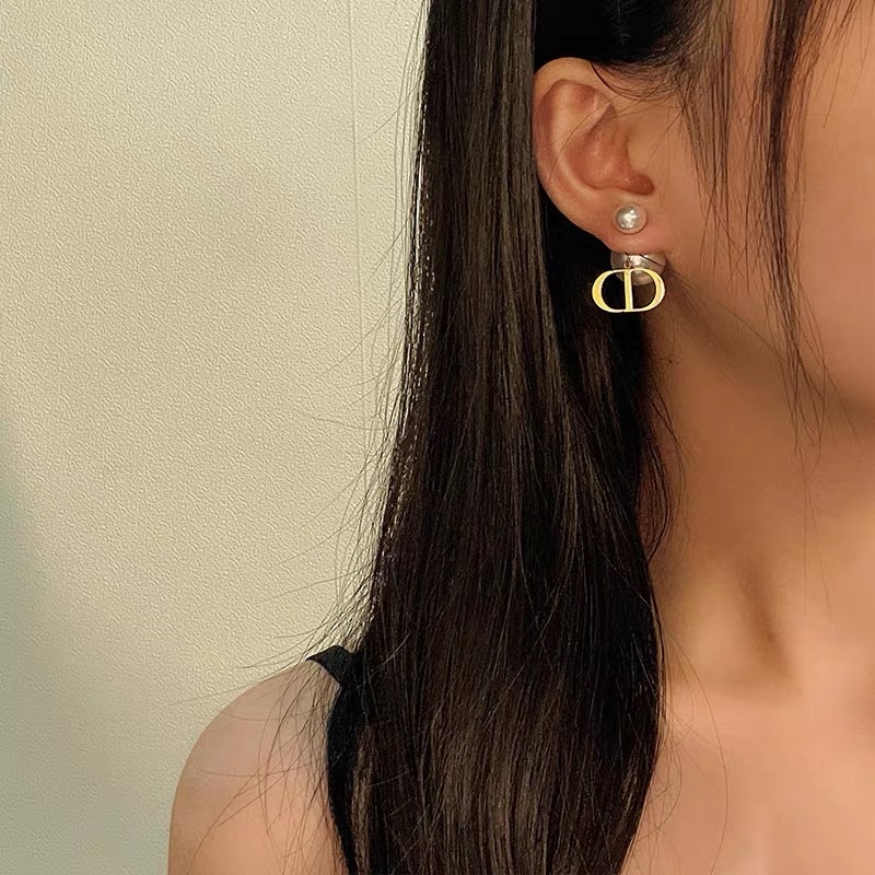 Khuyên tai CD ngọc trai nhân tạo loại 1 bông tai CD siêu sang BT45