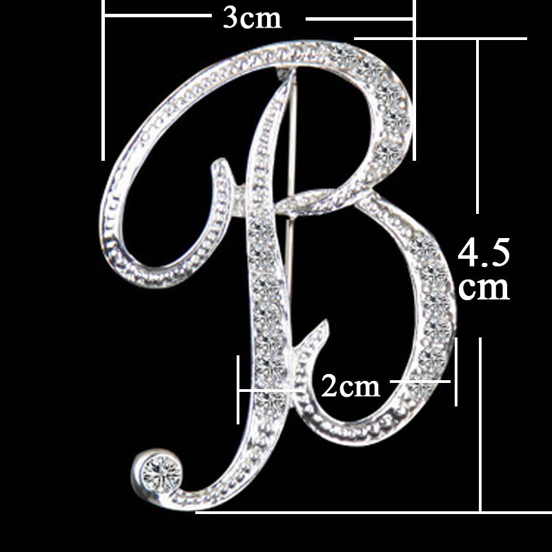 Pin Moda Feminina Broche Hot New 26 Letras 1 Pc Charme Do Alfabeto De Cristal Emblema Mulheres Presente Da Jóia