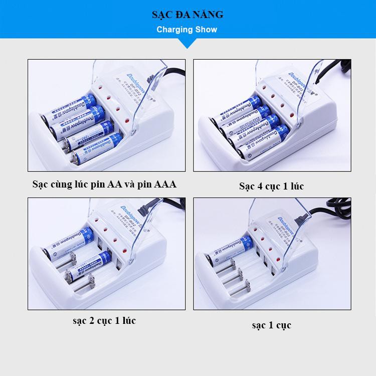 Bộ sạc pin 2AA / 3AAA – Tặng 4 cục pin sạc