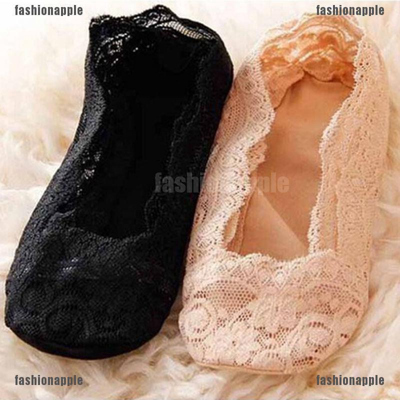 Vớ ren cotton chống trượt cho nữ