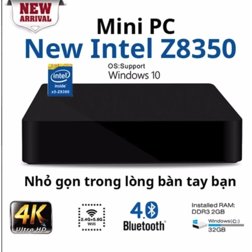 Máy tính mini intel Trail Quad Core Z8350 Windows 10 Home
