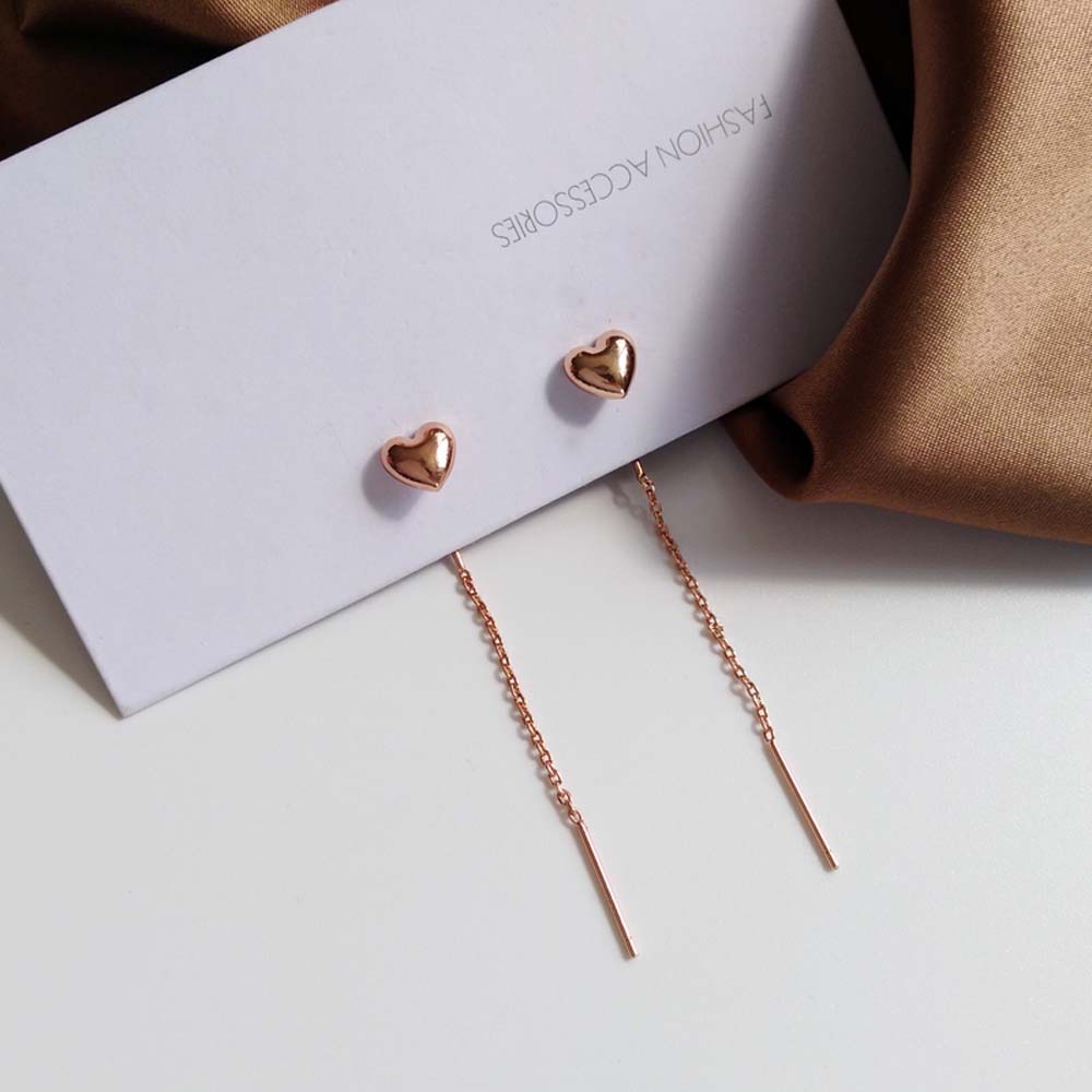 NEEDWAY Korean Women|Thin Tassel Love Fringed Earline