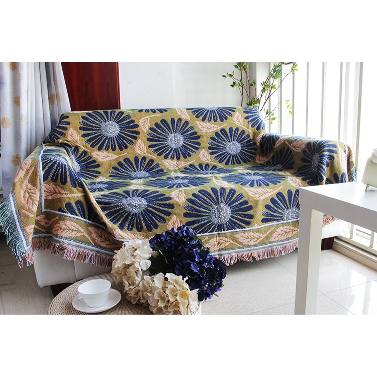 Thảm Vintage Nhập Khẩu Hoạ Tiết Cúc Họa Mi, Thảm Trải Sofa, Thảm Trải Sàn, Thảm Treo Tường