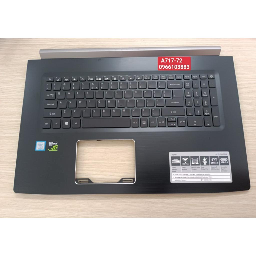 VỎ MẶT C KÈM PHÍM DÀNH CHO LAPTOP ACER A717-72 ĐEN NEW CÓ LED