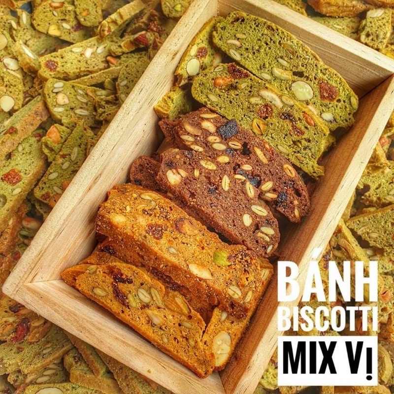 Banh Biscotti nguyên cám 100% ngũ cốc - mix vị - 250g [FREE SHIP] TỪ ĐƠN 50K, [Loại Đặc Biệt] Hàng ngon nhà làm