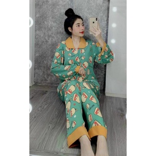 Combo 2 bộ vịt xanh vàng freesize lụa mango