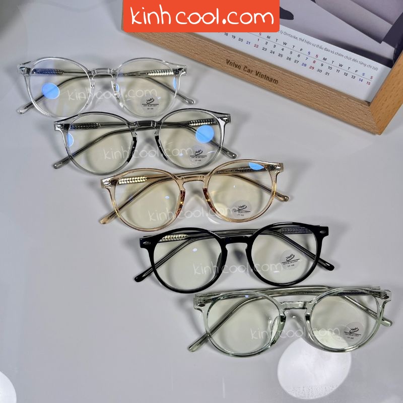 Gọng kính mắt TR8840 nhựa thời trang nam nữ, màu trong, dáng tròn [KHÔNG LỢI NHUẬN]