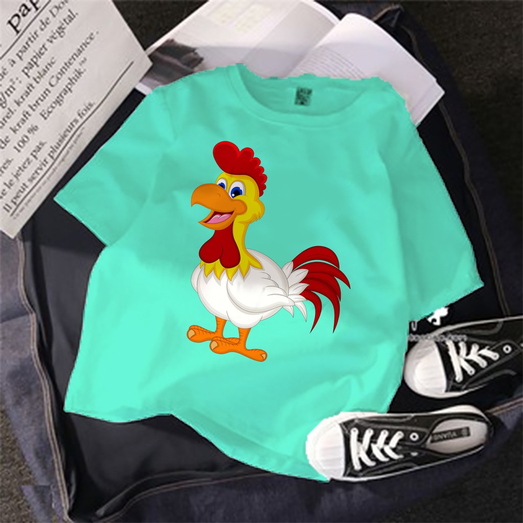 Áo thun Cotton Unisex - 12 Con Giáp - Tuổi Dậu - Gà trống đáng yêu