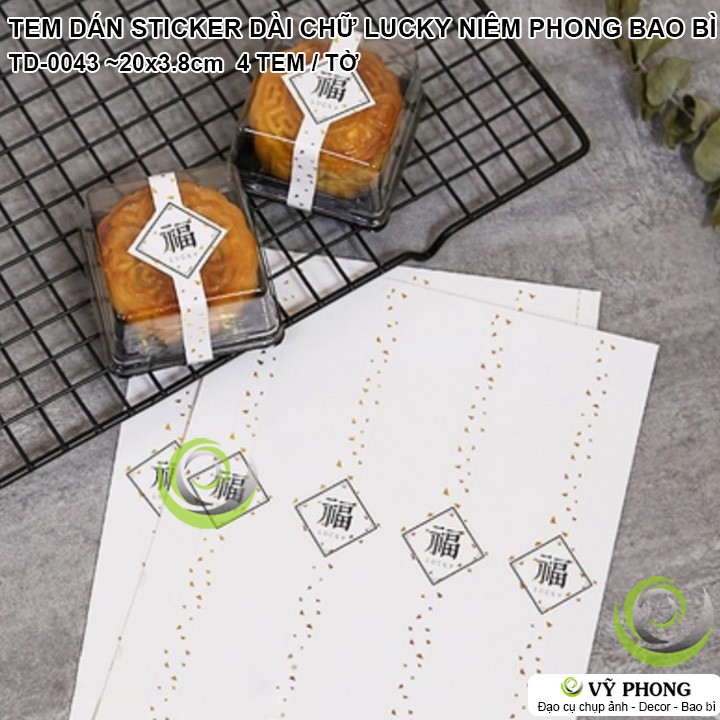 TEM DÁN DÀI STICKER DÁN CHỮ PHÚC LUCKY TẾT TRUNG THU NHÃN DÁN NIÊM PHONG TRANG TRÍ BAO BÌ HỘP QUÀ BÁNH KẸO TD-0043