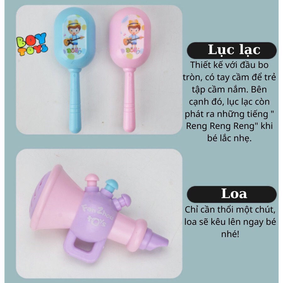 [Hàng mới về]  Bộ Đồ Chơi Xúc Xắc Lục Lạc 5 Món Cho Bé Yêu