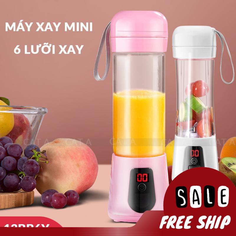 Máy xay sinh tố mini cầm tay Hiện Đại 420ml Cát Á - MDL-13BB6Y - dây cắm sạc USB tiện lợi