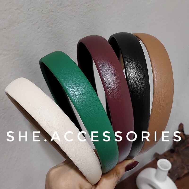 BỜM CHẤT LIỆU DA PU PHONG CÁCH CỔ ĐIỂN CHO NỮ SHE.ACCESSORIES