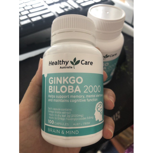 Ginkgo Biloba 2000 thuốc bổ não của Úc – Hãng Healthy Care [MẪU MỚI]