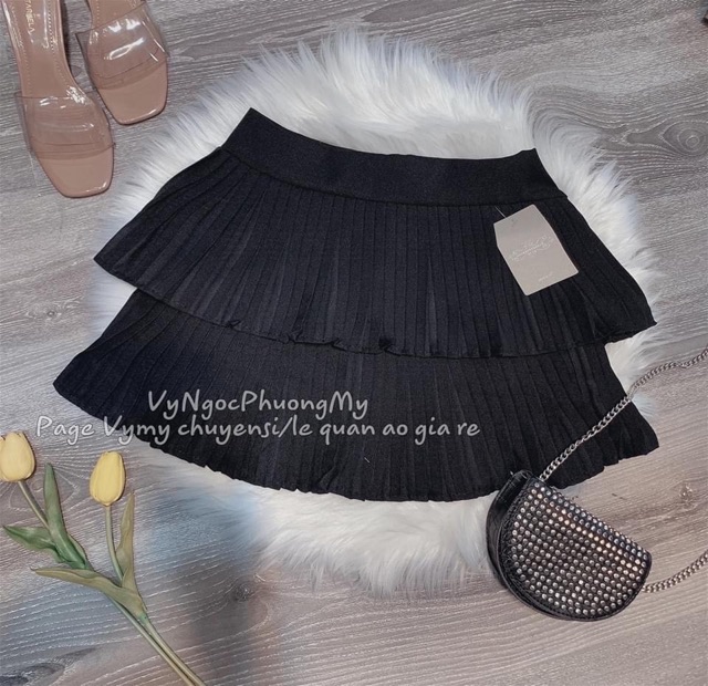 Chân váy 2 tầng xếp ly nhí (có quần trong) | BigBuy360 - bigbuy360.vn