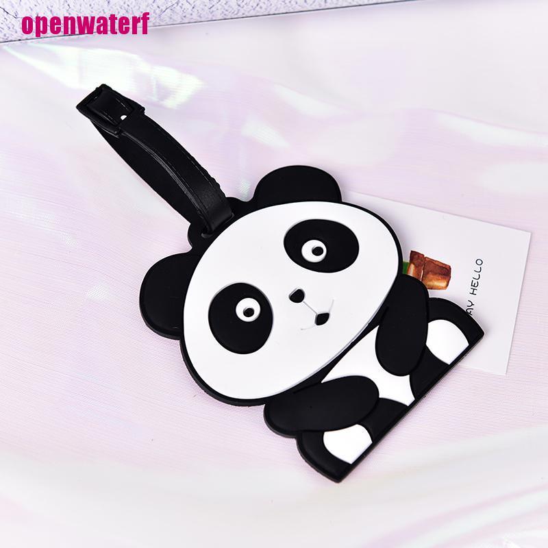 【openf】New Cute Panda Bear Luggage Tag Label Suitcase Bag ID Tag Name Address Tag