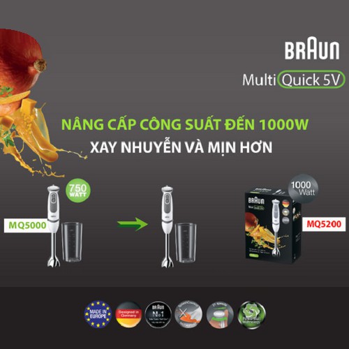 Máy xay cầm tay Braun MQ5200 - Hàng chính hãng