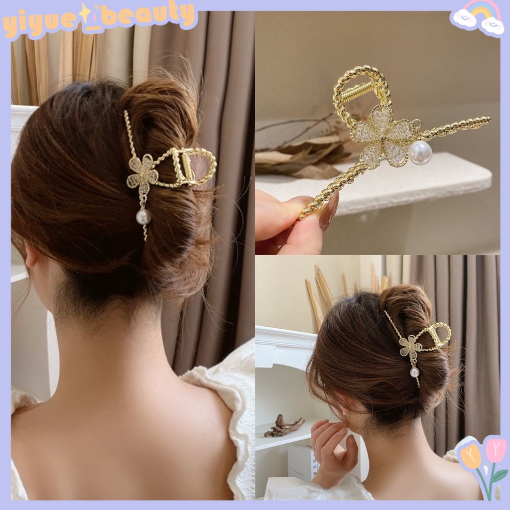 Kẹp Tóc Hình Cá Mập Đính Ngọc Trai Giả Có Mùi Thơm