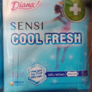 Một  dây  có  6gói  Băng  vệ sinh điana bạc  hà siêu mỏng  không  cánh