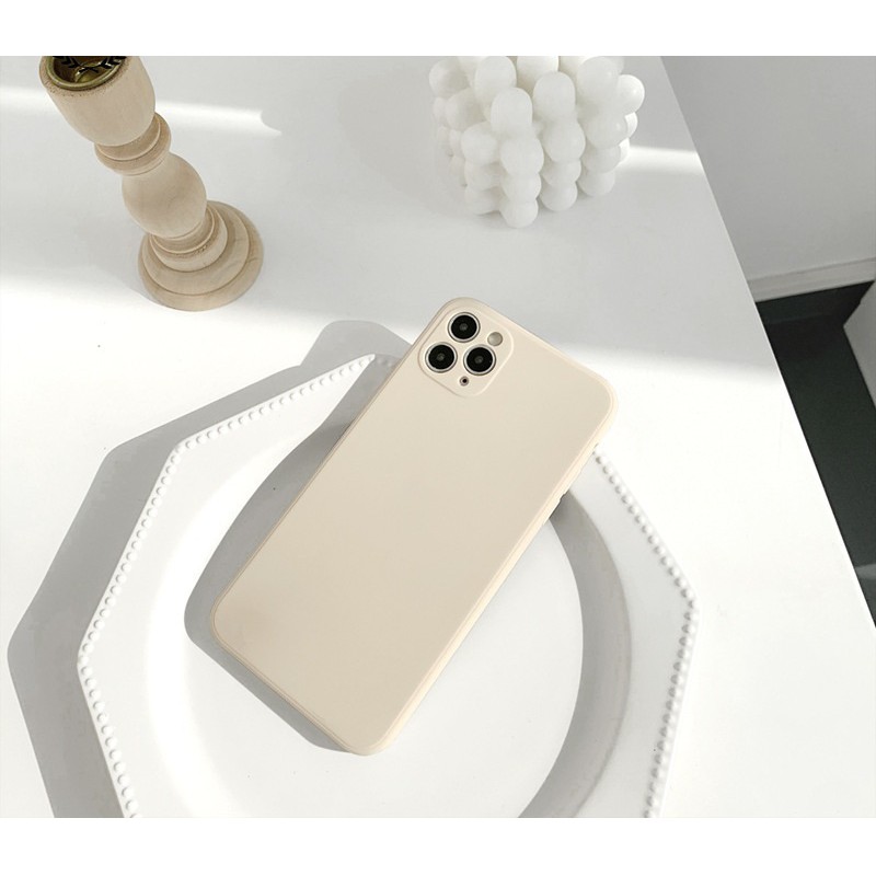 Ốp điện thoại bằng silicon màu trơn đơn giản bảo vệ camera cho iPhone 11/11Pro 11Pro Max X XR XS XS MAX 7 8 Plus