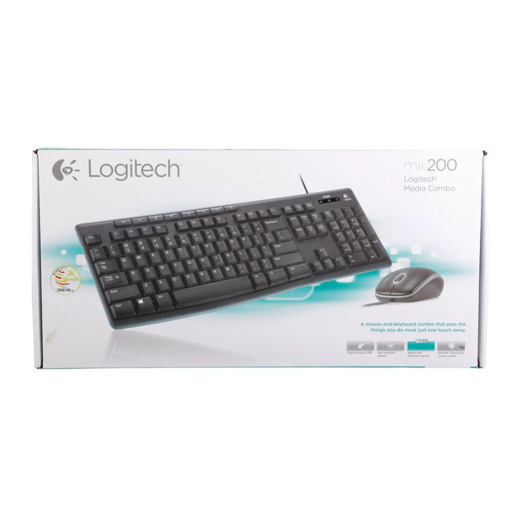 Bàn phím chuột Logitech MK200 có dây - Bảo hành 3 năm