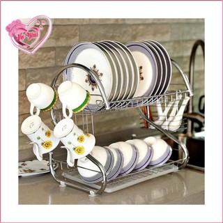 Kệ úp chén dĩa Inox 2 tầng