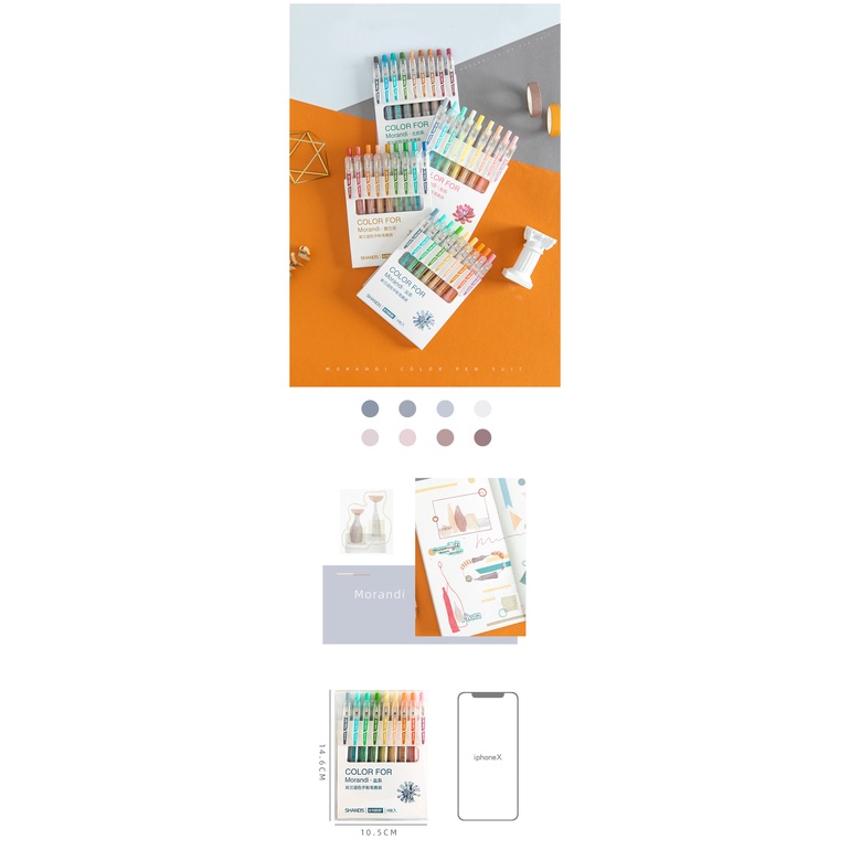 Set 9 Ruột Bút Gel Nhiều Màu Ngòi 0.5mm