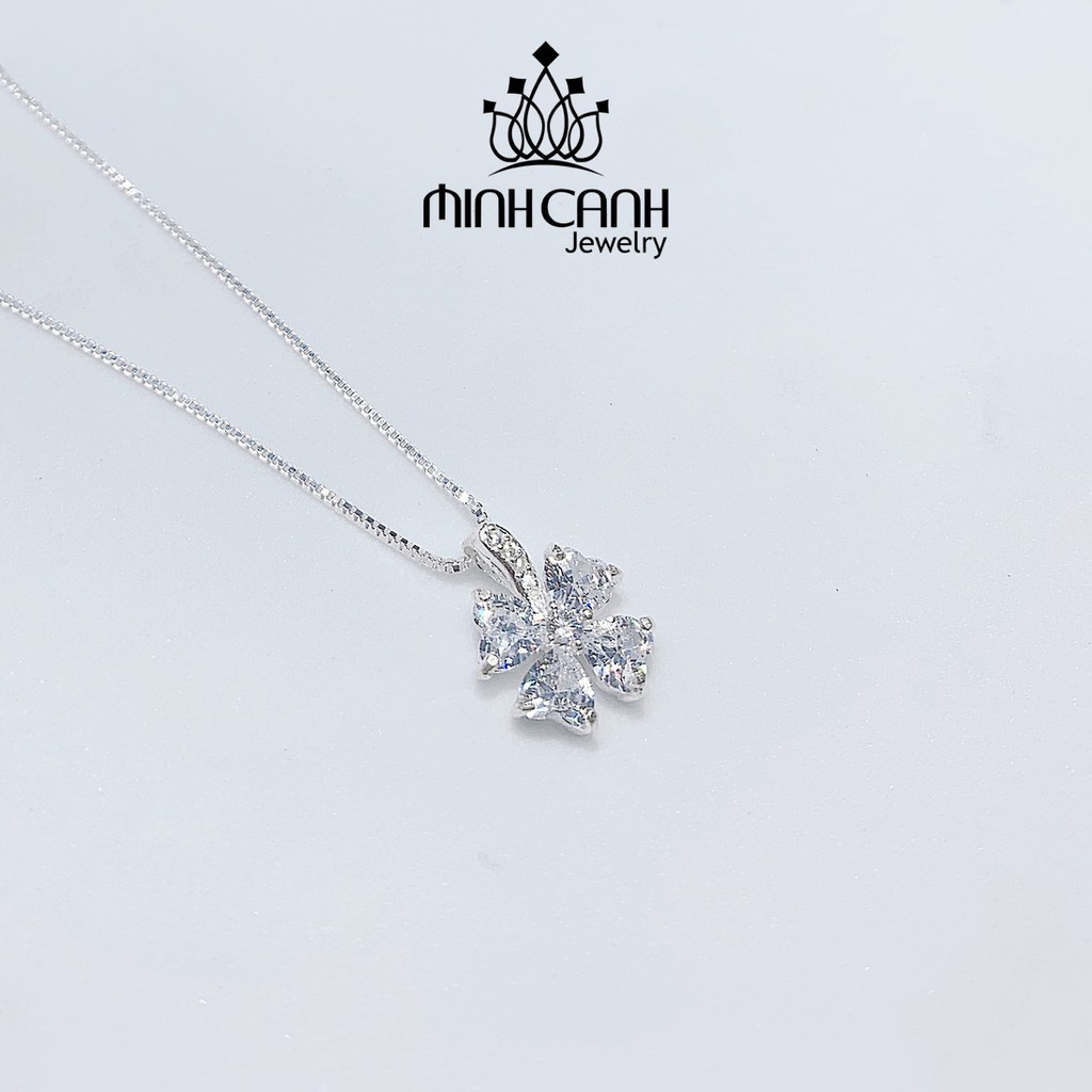 Dây Chuyền Cỏ 4 Lá May Mắn Đá Trắng - Minh Canh Jewelry