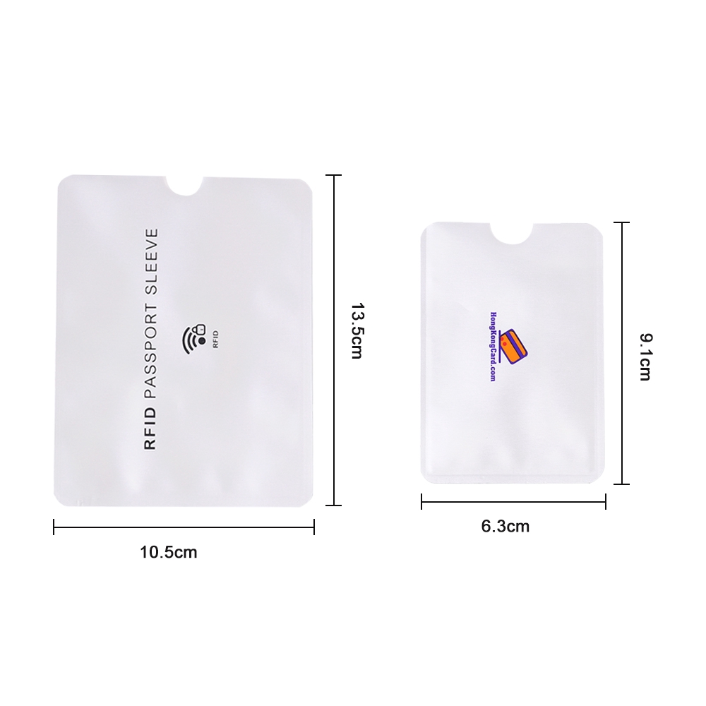 Set 5 túi đựng thẻ RFID bằng lá nhôm chống dịch bệnh