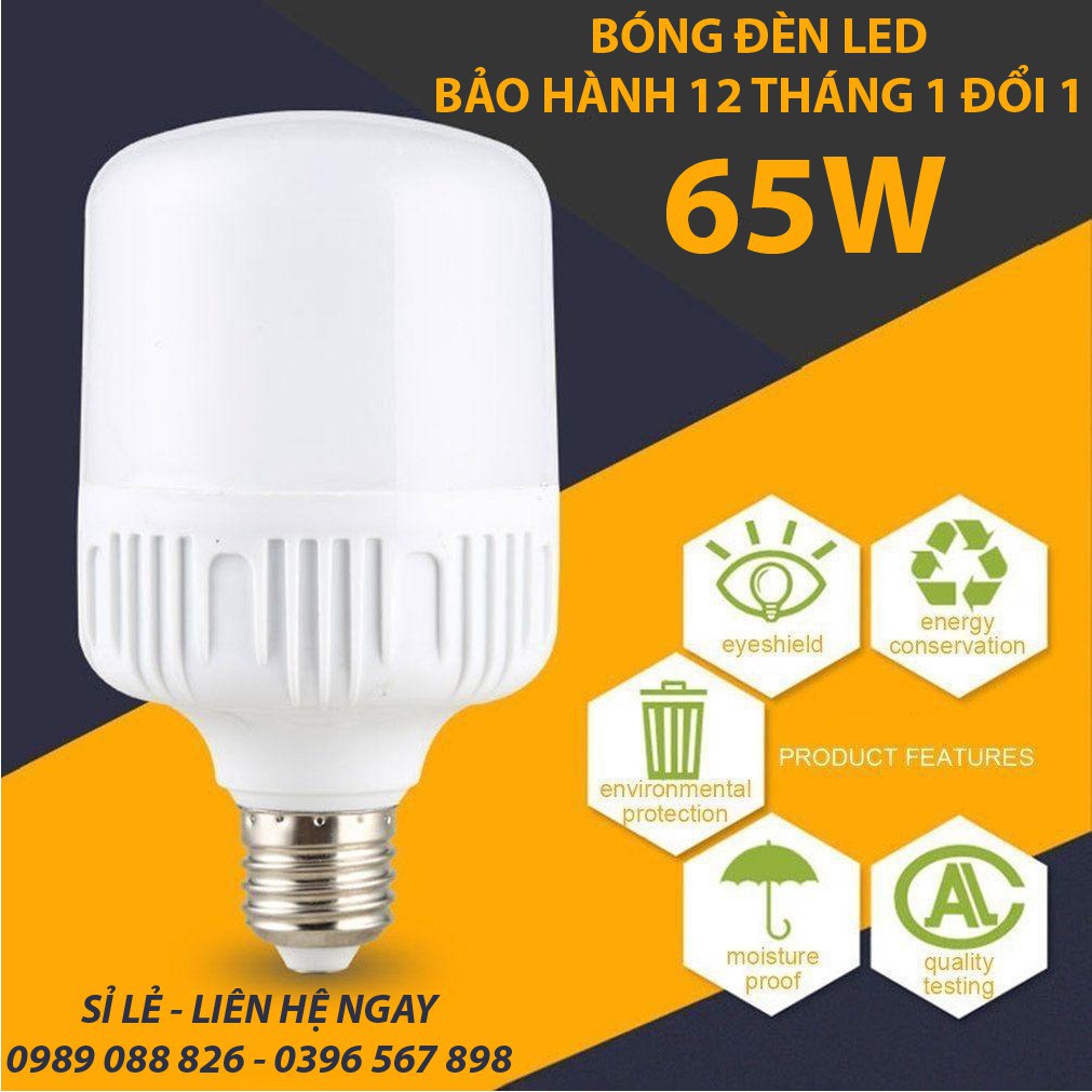 BÓNG ĐÈN LED 65W ĐUÔI XOÁY - TRỤ TIẾT KIỆM ĐIỆN NĂNG