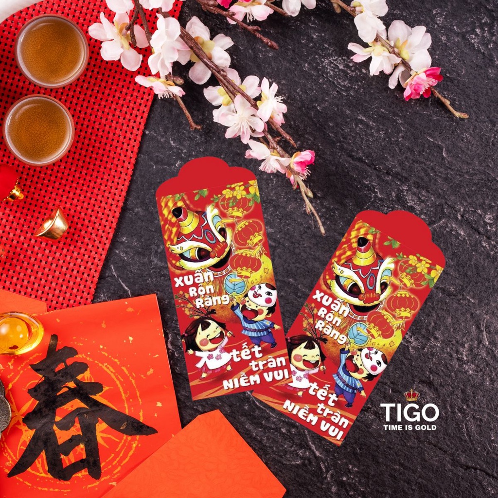 Bao lì xì đỏ may mắn chúc mừng năm mới 2023 quà tặng mua kèm deal sốc cho khách hàng mua đồng hồ nam nữ dây da dây thép