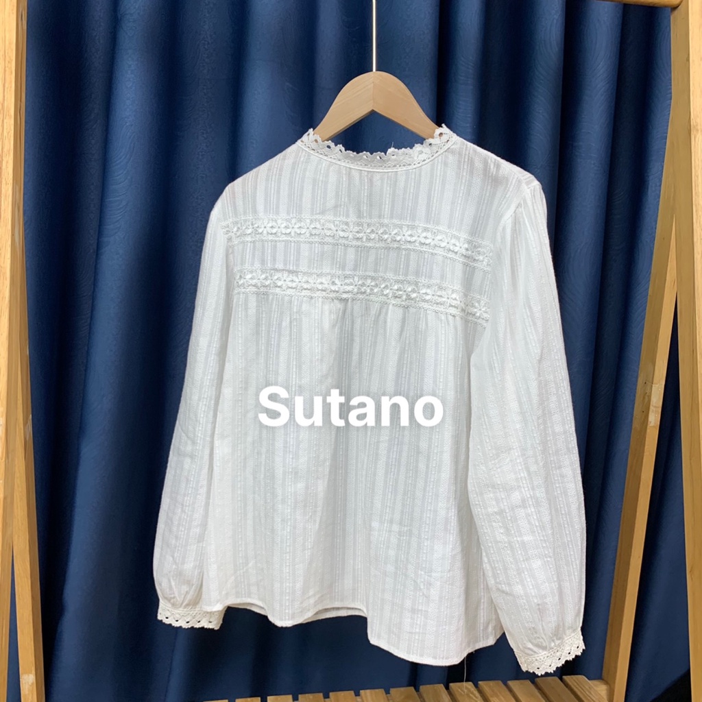 Áo kiểu nữ-áo sơ mi nữ dáng babydoll màu trắng phối ren xinh hàng Quảng Châu cao cấp A536 SUTANO | BigBuy360 - bigbuy360.vn