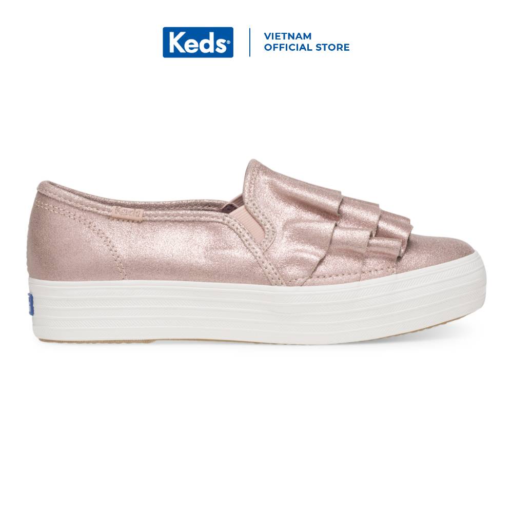 Giày Keds Nữ - Triple Ruffle Glitter Suede Rose - KD058988