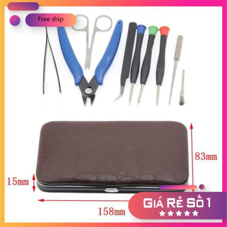 ⚡️GIÁ TỐT⚡️ Bộ Tool 9 Dụng Cụ Lắp Ráp, Sửa Chữa _ Hộp Da _ Sứ chịu nhiệt