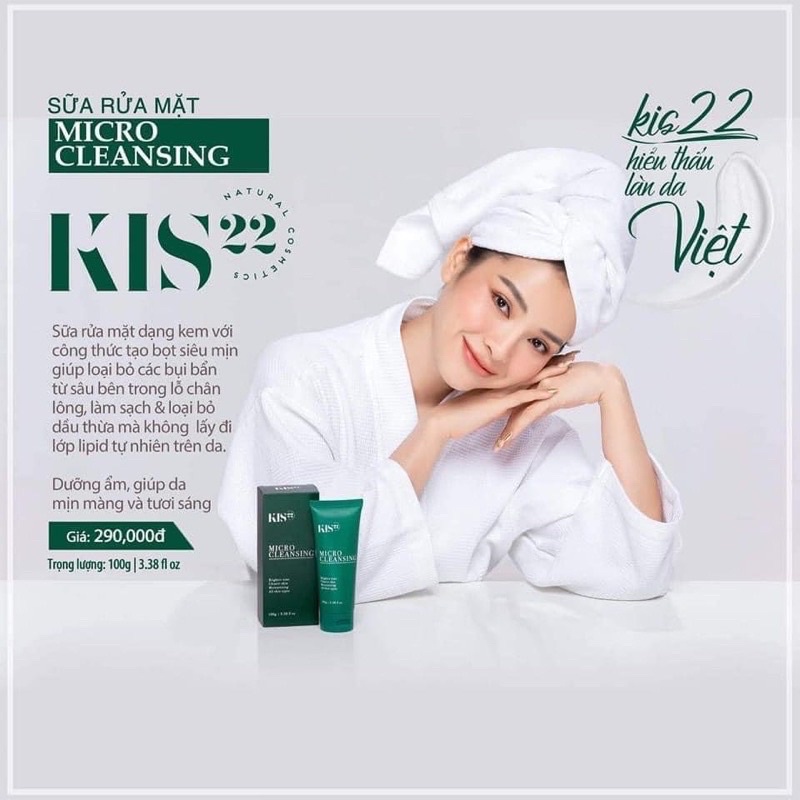 Sữa Rửa Mặt Thảo Mộc Micro Cleansing Kis22 - Làm Sạch Sâu, An Toàn Cho Da