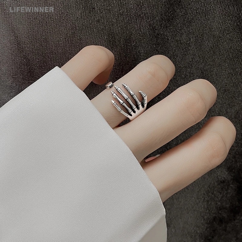 Nhẫn Đeo Tay Kim Loại Hình Bộ Xương Sáng Tạo